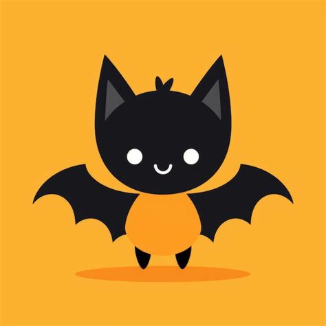 premium photo charming black  orange cartoon bat illustration