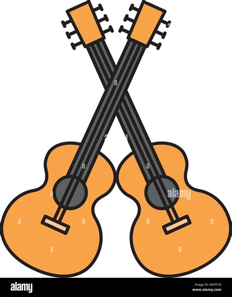 Acoustic Guitars Crossed Musical Instrument Stock Vector Image Art