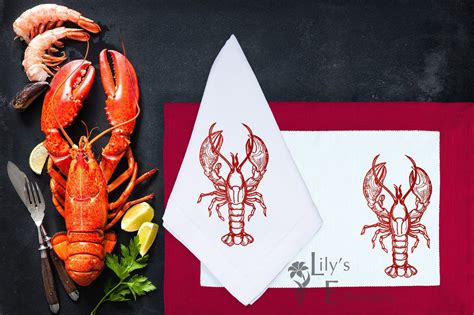 Machine Embroidery Design Lobster 4 Sizes Etsy