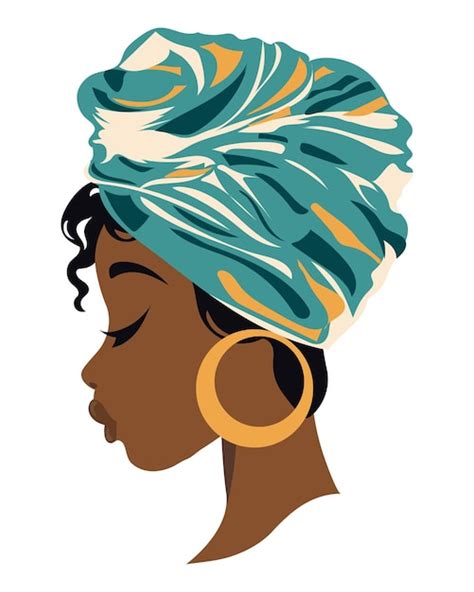 Retrato De Una Hermosa Mujer Africana En Un Turbante Nacional