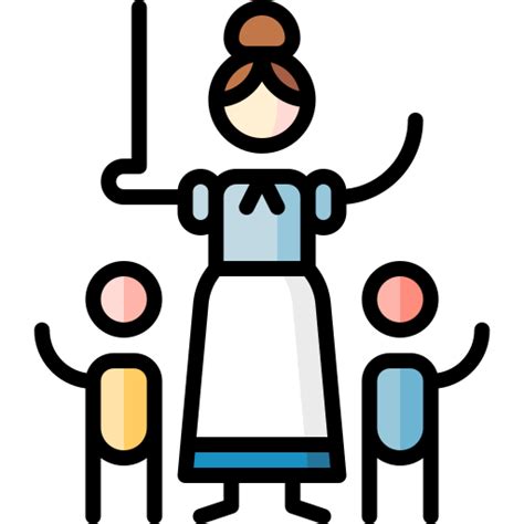 Schoolmarm Puppet Characters Lineal Color Icon