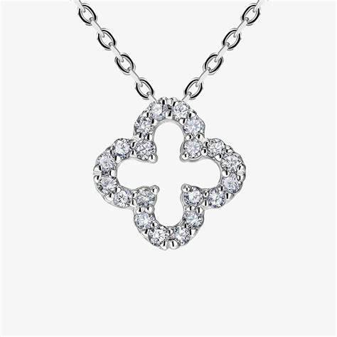 Quatrefoil Diamond Necklace In 18ct White Gold DrajÉe Fine Jewellery