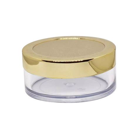 Acrylic San Jar All Sizes Golden Lid Transparent Body Suppdock