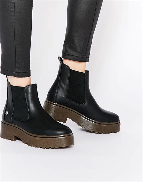 Lyst - Blink Black Chunky Gum Sole Chelsea Boots in Black