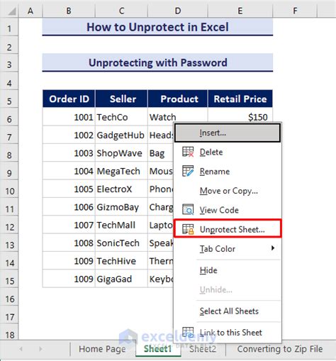 How To Unprotect Excel Sheets And Workbooks Exceldemy