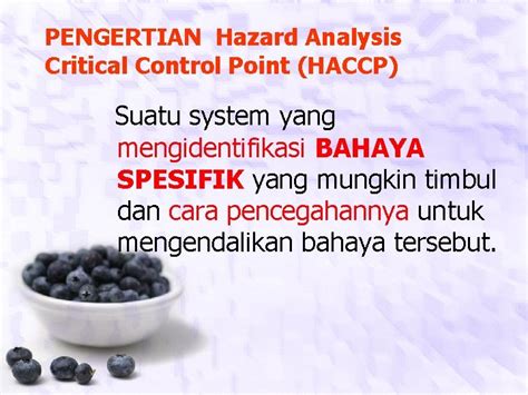 Penerapan Haccp Pada Produksi Makanan Oleh Syafriani Tujuan