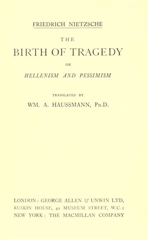 The Project Gutenberg Ebook Of The Birth Of Tragedy Or Hellenism And