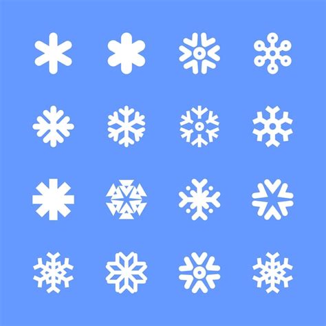 Conjunto De Iconos Lineales De Copos De Nieve Vector Premium