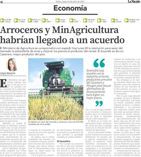 Arroceros Y Minagricultura Habr An Llegado A Un Acuerdo Fosfatos Del