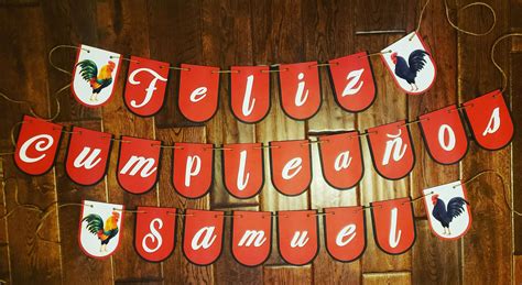 Decoraciones De Fiesta De Gallos Gallo Cumplea Os Banner Etsy Espa A