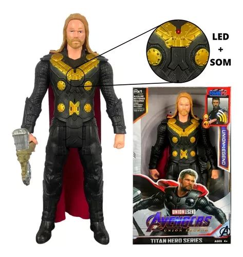 Boneco Thor Marvel Vingadores Articulado Led E Som Nf