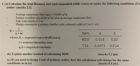 Solved A Calculate The Total Biomass And Total Chegg