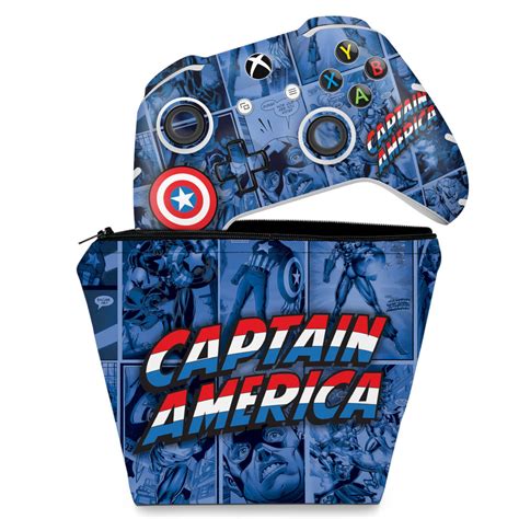 Kit Capa Case E Skin Xbox One Slim X Controle Capit O Am Rica Comics