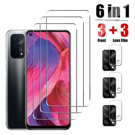 6in1 Tempered Glass For Oppo A74 5g 4g A53 A54 A74 A94 Screen Protector Back Camera Lens