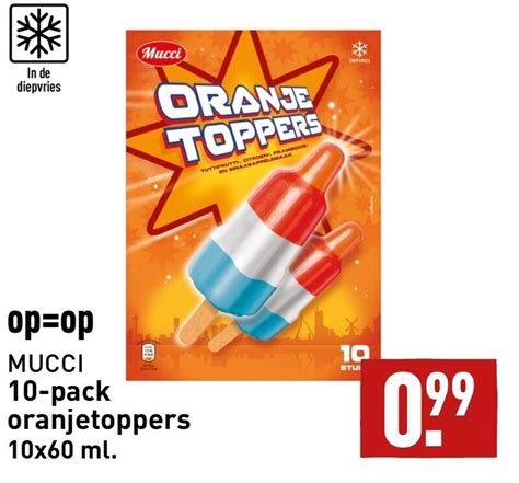 MUCCI 10 Pack Oranjetoppers 10x60 Ml Aanbieding Bij ALDI