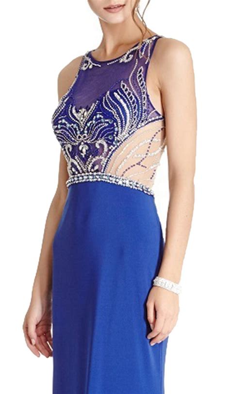 Aspeed Design Embellished Sheer Halter Sheath Evening Dress Couture