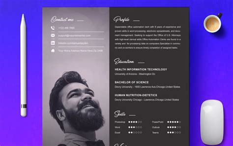 Modern Resume Template Design Layout - TemplateMonster