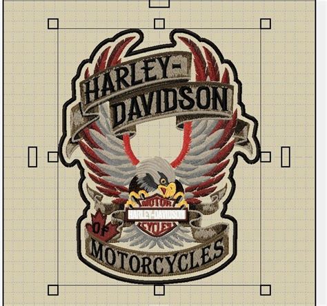 The Harley Davidson Motorcycle Logo Is Shown In This Cross Stitch