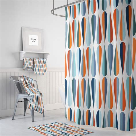 Mid Century Modern Bathroom Shower Curtain Trendecors