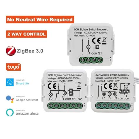 New Tuya Zigbee 3 0 Smart Light Switch Module No Neutral Wire Required