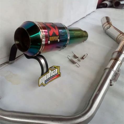 Knalpot Racing Akrapovic Gp Lorenzo Rainbow Fullsystem Untuk Vixion R