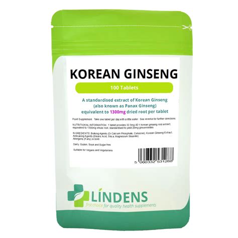 Korean Ginseng Tablets 1300mg 100 Tablets