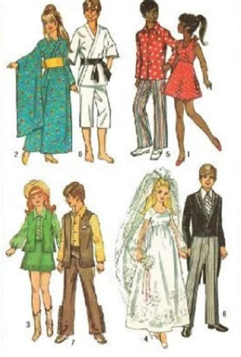 Digital Vintage Barbie Sewing Pattern Wardrobe Clothes F Inspire