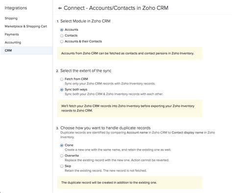 Zoho Inventory Crm Integrations