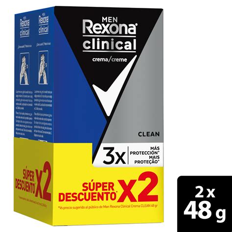 Droguería La Economía desodorante rexona men clinical clean crema 2 x