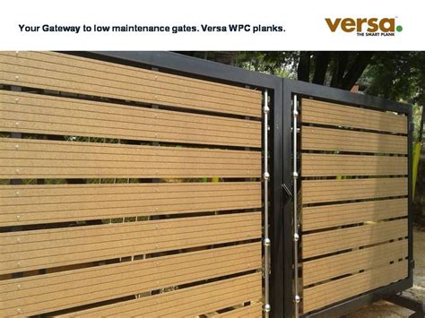 Your Gateway To Low Maintenance Gates Versa Wpc Planks Steel Gate Design House Main Gates