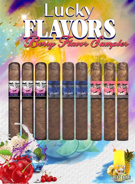 Flavored Cigars Lucky Flavors 9 Piece Berry Fruit Sampler Lucky Cigar