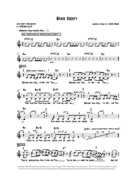 Space Oddity Arr Stephen Bulat By David Bowie Sheet Music For Lead