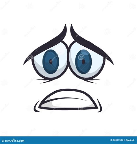 Concerned cartoon face stock illustration. Illustration of character - 88977304