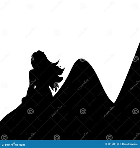 Oread Mountain Nymph Silhouette Ancient Mythology Fantasy Stock Vector ...