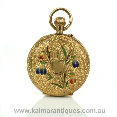 Antique 18ct Gold Enamel Pocket Watch