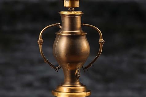 Premium AI Image Vintage Brass Oil Lamp Patinated And Illuminating