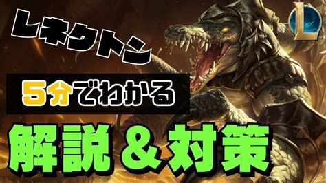 LOLチャンピオン理解差でランクに勝つレネクトン解説対策紹介League of Legends初心者 YouTube