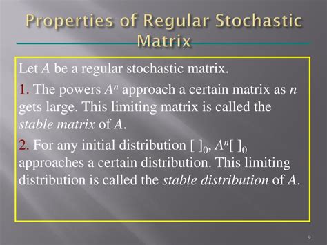 PPT 8 2 Regular Stochastic Matrices PowerPoint Presentation Free