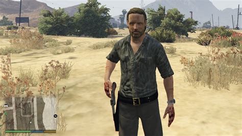 Rick Grimes Retexture Blood Dirt Shirt From S Gta Mods