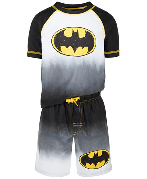 Dreamwave Toddler Boys 2 Pc Batman Rash Guard And Swim Shorts Set Macys