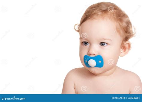 Baby With A Pacifier Stock Image Image Of Head Caucasian