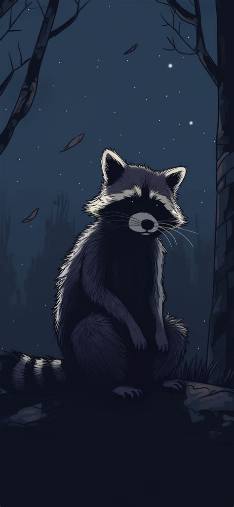 Raccoon & Night Art Wallpapers - Raccoon Wallpaper for iPhone