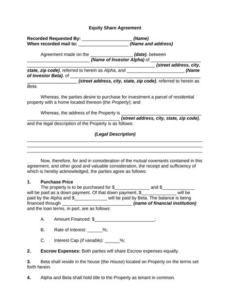 Equity Agreement Complete With Ease Airslate Signnow