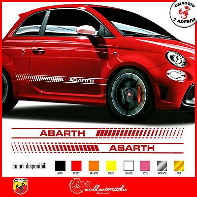 FASCE ADESIVE Per FIAT 500 ABARTH Adesivi Fasce LATERALI Strisce Auto