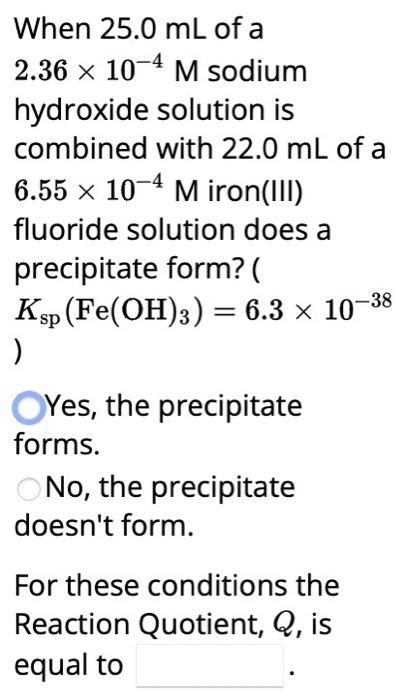 Solved When 25 0 Ml Of A 2 36×10−4m Sodium Hydroxide