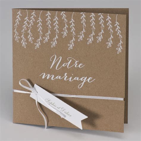 Faire Part L Gant Notre Mariage Kraft Faire Part Mariage