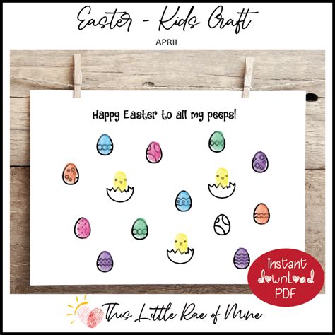 Happy Easter To All My Peeps Fingerprint Art Keepsake Printable