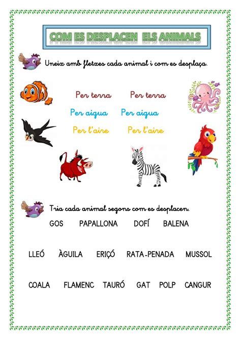 Ficha online de Els animals para Primer de Primària Puedes hacer los