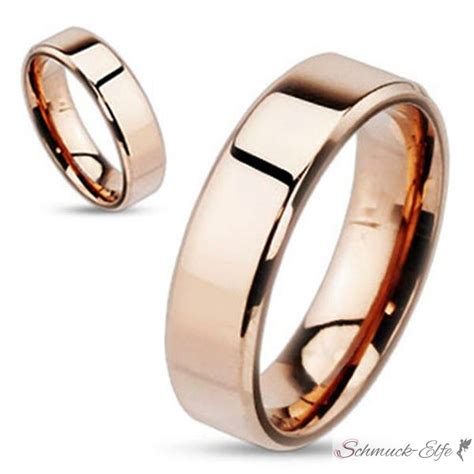 Ehering Partnerring Unisex Edelstahl Rosegold Mit Gravur Option