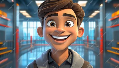 Premium Photo Close Up On Man Cartoon Character Smiling